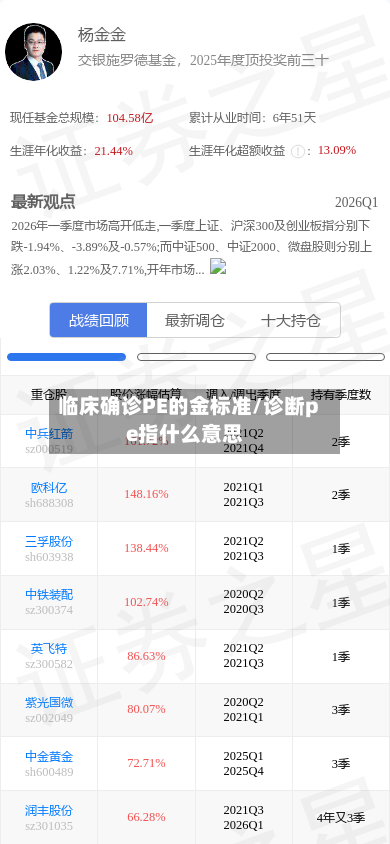 临床确诊PE的金标准/诊断pe指什么意思
