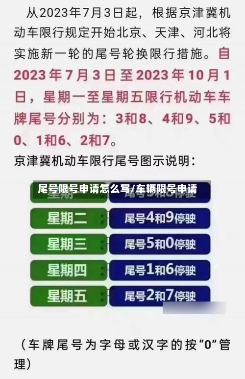 尾号限号申请怎么写/车辆限号申请-第2张图片