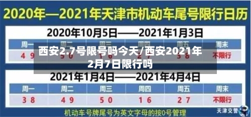 西安2.7号限号吗今天/西安2021年2月7日限行吗