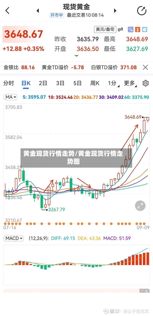 黄金现货行情走势/黄金现货行情走势图