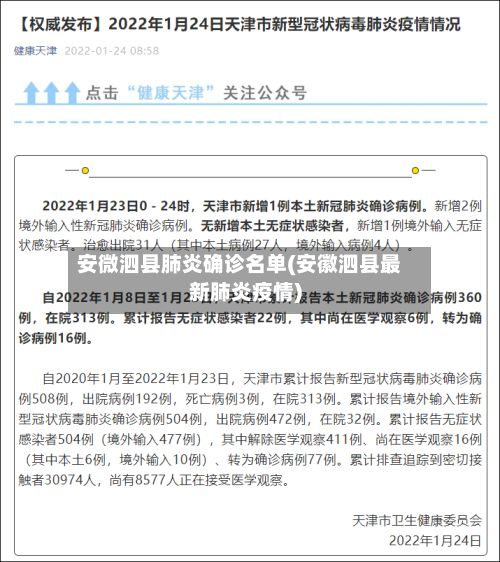 安微泗县肺炎确诊名单(安徽泗县最新肺炎疫情)