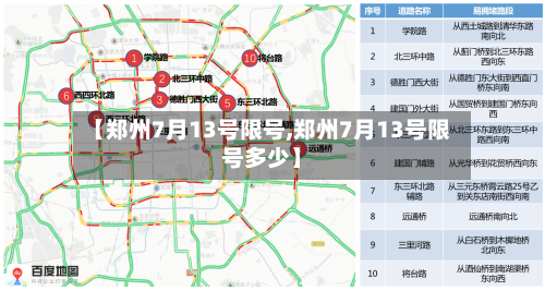 【郑州7月13号限号,郑州7月13号限号多少】