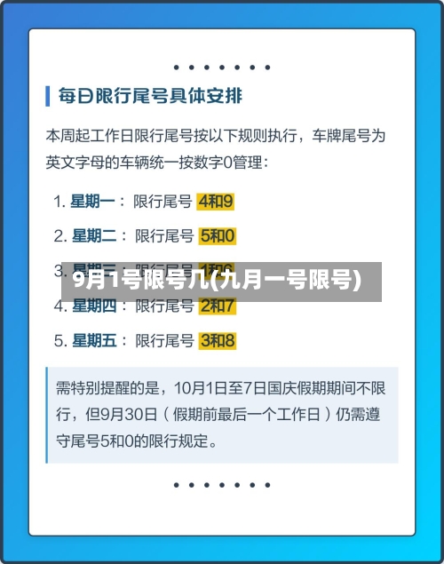 9月1号限号几(九月一号限号)