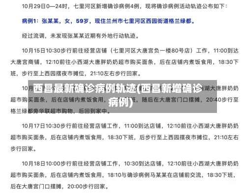 西昌最新确诊病例轨迹(西昌新增确诊病例)
