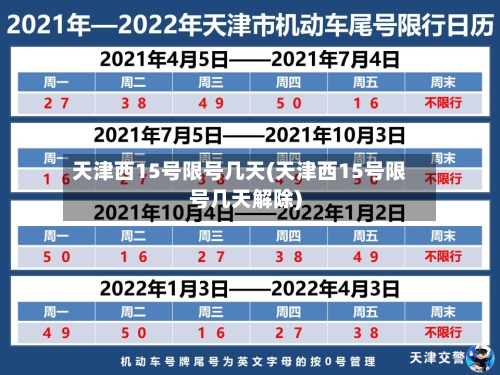 天津西15号限号几天(天津西15号限号几天解除)