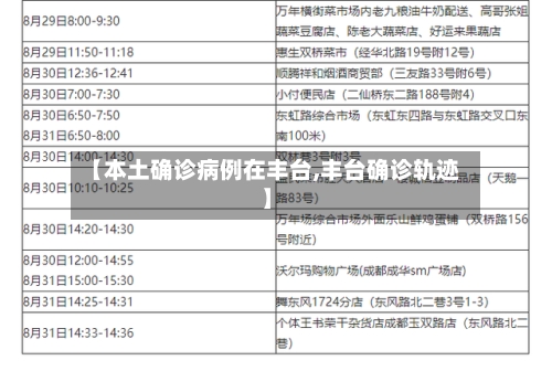 【本土确诊病例在丰台,丰台确诊轨迹】