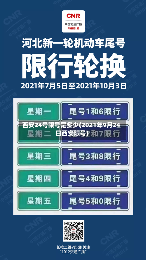 西安24号限号是多少(2021年9月24日西安限号)
