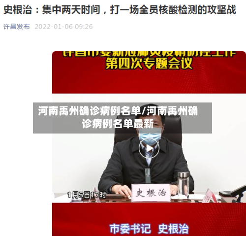 河南禹州确诊病例名单/河南禹州确诊病例名单最新-第2张图片