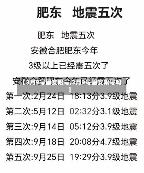 【3月9号固安限号,3月9号固安限号吗】-第2张图片