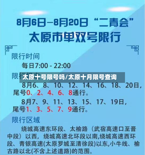太原十号限号吗/太原十月限号查询-第2张图片