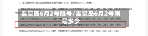 秦皇岛6月2号限号/秦皇岛6月2号限号多少-第3张图片