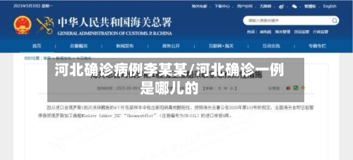 河北确诊病例李某某/河北确诊一例是哪儿的