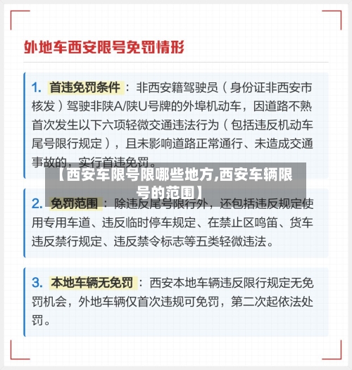 【西安车限号限哪些地方,西安车辆限号的范围】