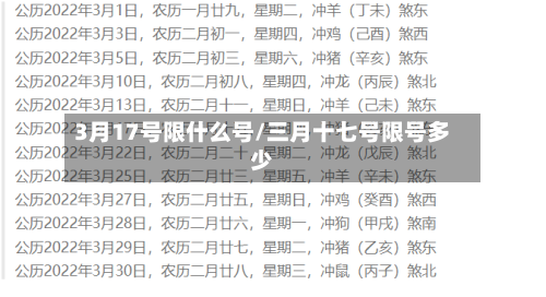 3月17号限什么号/三月十七号限号多少-第3张图片