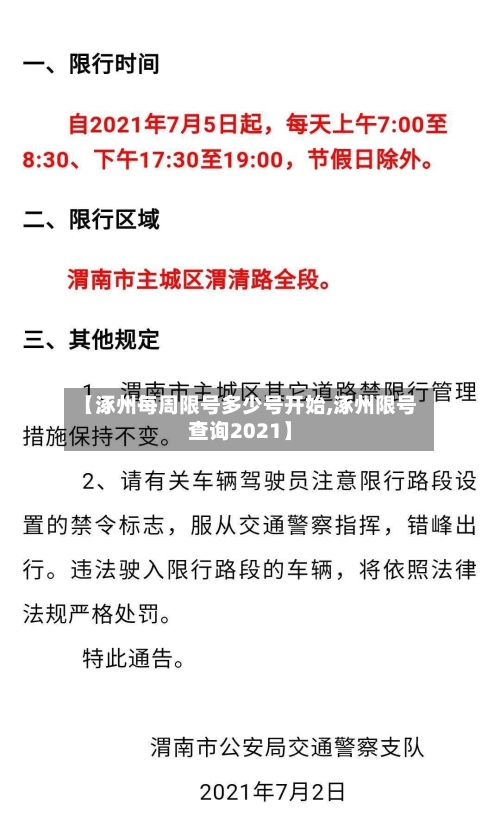 【涿州每周限号多少号开始,涿州限号查询2021】