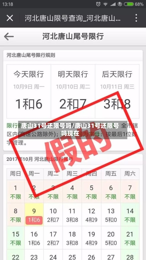 唐山31号还限号吗/唐山31号还限号吗现在-第2张图片
