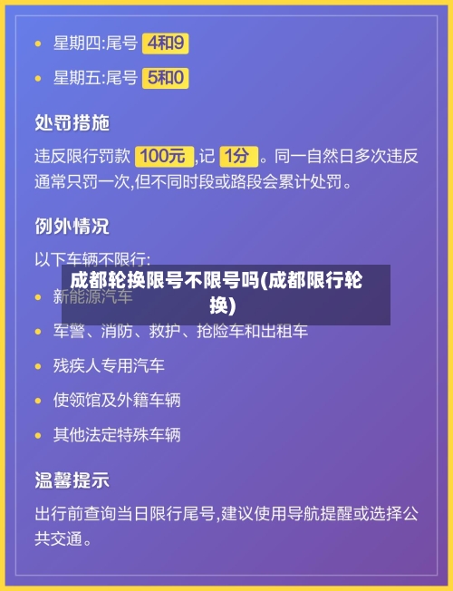 成都轮换限号不限号吗(成都限行轮换)